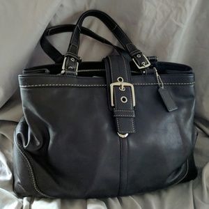 Black leather Coach satchel